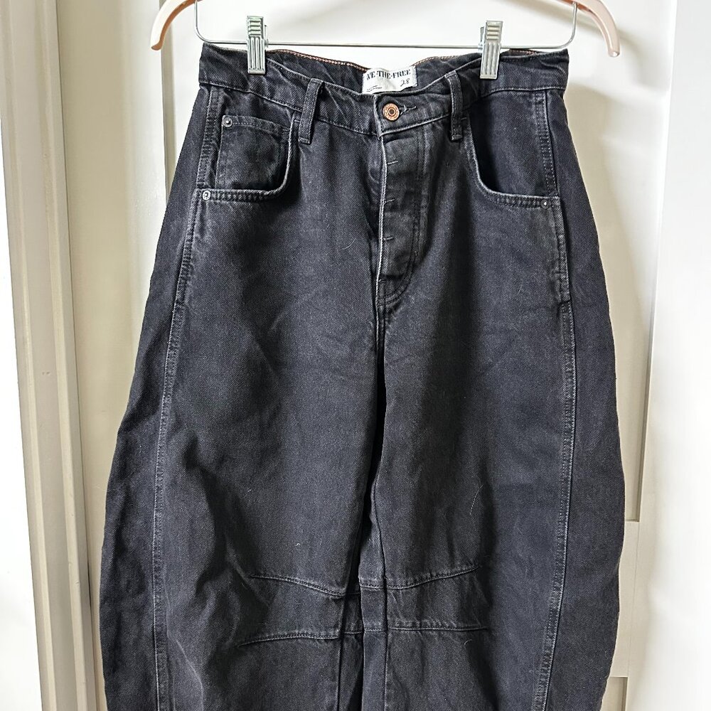 We The Free Good Luck Mid-Rise Barrel Jeans